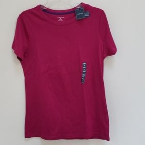 Landsend Rib Crew Tee Top NWT